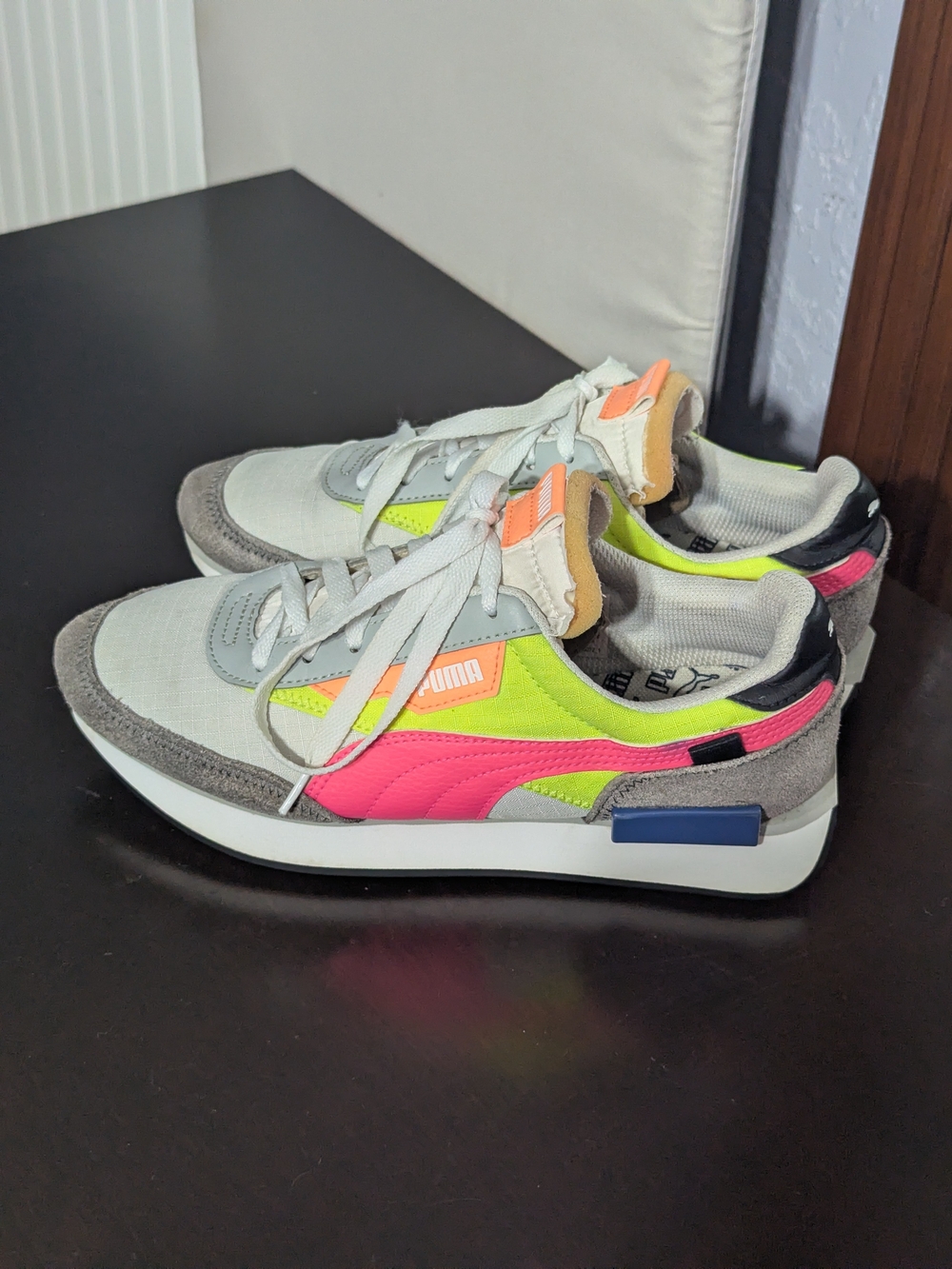 Puma Neon Pink & Lime Runner Sneakers